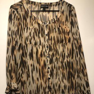 Newport News sheer animal print top